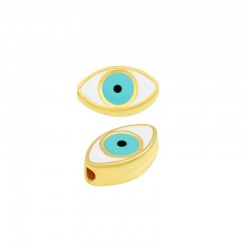 Zamak Slider Evil Eye w/ Enamel 9x5mm (Ø1.4mm)