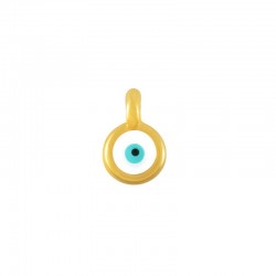 Zamak Charm Round w/ Evil Eye & Enamel 5mm