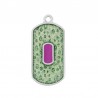 999° Silver Antique Plated/ Glitter Green/ Fluo Purple