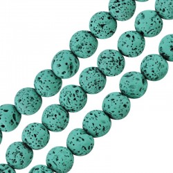 Lava Bead Round Veraman (~8mm) (Ø~0.6mm) (~46pcs)