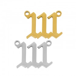 Stainless Steel 304 Charm Angel Numbers “111” 12x16mm