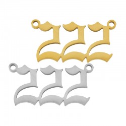 Breloque  Nombre d'Anges “222”  24x10mm en Acier Inoxydable 304