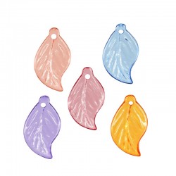 Acrylic Pendant Leaf 10.5x18.5mm