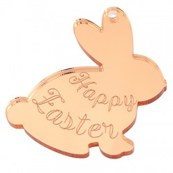 Plexi Acrylic Pendant Bunny "Happy Easter" 51x60mm