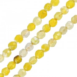 Perle sémi-précieuse facettée en Agate 4mm (~91pcs/fil)