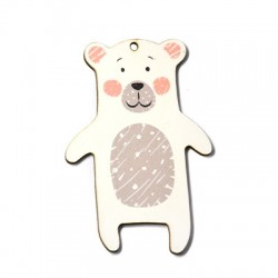 Wooden Pendant Bear 50x75mm