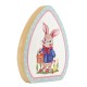 Wooden Deco Egg w/ Bunny Basket & Flowers 160x134mm