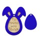 Wooden w/ Plexi Acrylic Pendant Egg w/ Bunny Ears 65x53mm