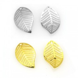Pendentif en Laiton en Forme de Feuille 16 x 26 mm