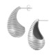 Brass Earring Teardrop with Stripes 15x28mm