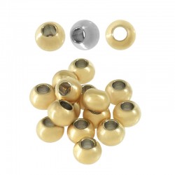 Perles Rondes 4mm/3mm (Ø1.8mm) en Acier Inoxydable 303