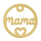 Stainless Steel 304 Charm Round “mama” w/ Heart 20mm/1.3mm