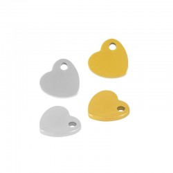 Stainless Steel 304 Charm Heart 8mm/1mm (Ø1.3mm)