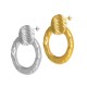 Boucles d'Oreilles Cercles Martelées 43x60mm en Acier Inoxydable 304