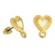 Zamak Earring Heart w/ Enamel Loop & Safety Back 11mm