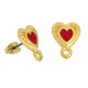 Zamak Earring Heart w/ Enamel Loop & Safety Back 11mm