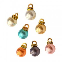 Perla ABS con Cappuccio con Strass 10 mm