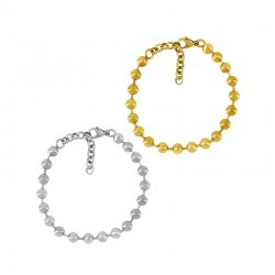 Bracelet en Acier Inoxydable 304 avec Perles (6mm) & Fermoir 175mm