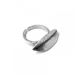 Anello Regolabile in Metallo Ottone con Foglia 27x11mm