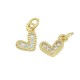 Charm cœur en Laiton et Zircon 7 x 9 mm