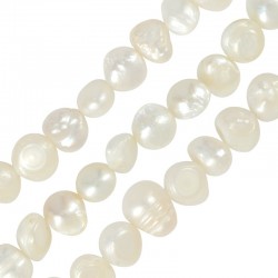 Fresh Water Pearl Bead (~7-8mm) (Ø~0.7mm) (~51pcs)