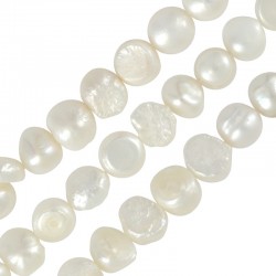 Fresh Water Pearl Bead (~8-9mm) (Ø~0.8mm) (~47pcs)