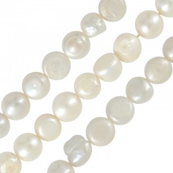 Fresh Water Pearl Bead (~9-10mm) (Ø~0.8mm) (~41pcs)