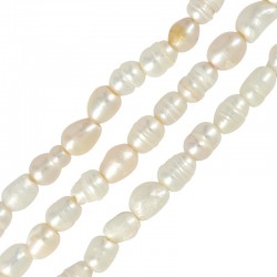 Fresh Water Pearl Bead (~6-7mm) (Ø~2mm) (~46pcs)