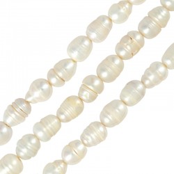 Fresh Water Pearl Bead (~9-10mm) (Ø~2mm) (~41pcs)