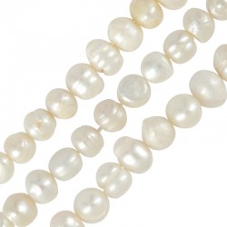 Fresh Water Pearl Bead (7-8mm) (Ø~0.7mm) (~48pcs)