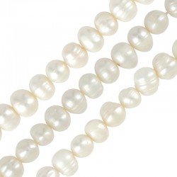 Fresh Water Pearl Bead (7-8mm) (Ø~0.6mm) (~49pcs)