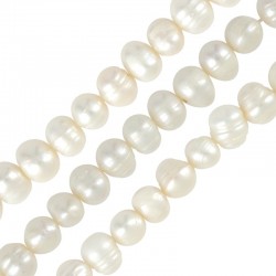 Fresh Water Pearl Bead (7-8mm) (Ø~0.6mm) (~49pcs)