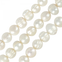 Fresh Water Pearl Bead (8-9mm) (Ø~0.6mm) (~46pcs)