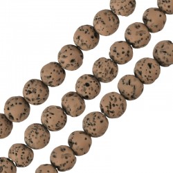Lava Bead Round Brown (~6mm Ø~0.5mm (~62pcs)