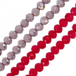 Glass Crystal Bead Round Faceted 4x3mm (Ø0.9mm) (~118pcs)