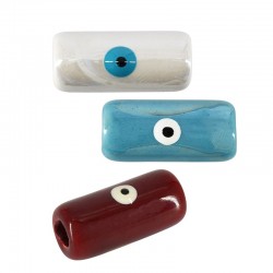 Ceramic Tube Eye w/ Enamel (~10x21mm) (Ø~4mm)