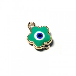 Intercalaire Fleur Émaillée avec œil en Métal/Zamak 14mm