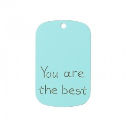 Ciondolo di Legno Targhetta con Scritta "You are the best" 45x29mm