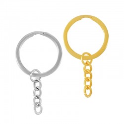 Metal Key Ring 28mm/2.5mm w/ Chain 27x5mm