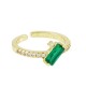 Anello Rettangolare in Ottone con Zirconi 10X22 mm