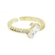 Anello Rettangolare in Ottone con Zirconi 10X22 mm