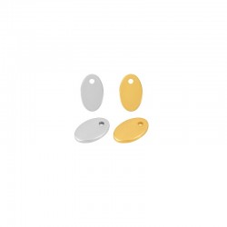 Eco Brass Charm Oval Tag 5x8mm (Ø1.1mm)