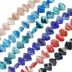 Murano Style Glass Bead Shell 16x22mm Ø~2.2mm (25pcs)