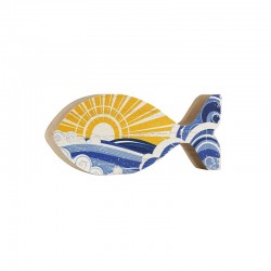 Wooden Deco Fish w/ Sun & Sea 150x60mm/20mm