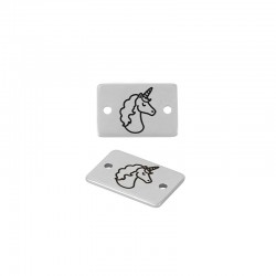 Brass Connector Tag with Unicorn 15x10mm