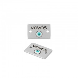 Brass Connector Tag "νονός" w/ Enamel 15x10mm