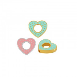 Zamak Slider Heart w/ Enamel 13x15mm (Ø1.5mm)