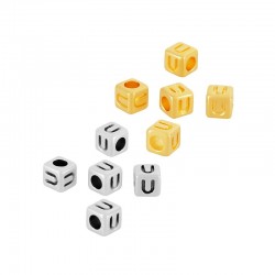 Zamak Bead Cube w/ Letter “U” 4mm (Ø2.2mm)
