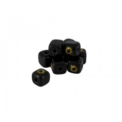 Ceramic Bead Slider Cube w/ Glitter Enamel Eye 12mm (Ø3.2mm)