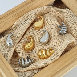 Boucles D'Oreilles en Laiton en Forme de Goutte 17 x 30 mm